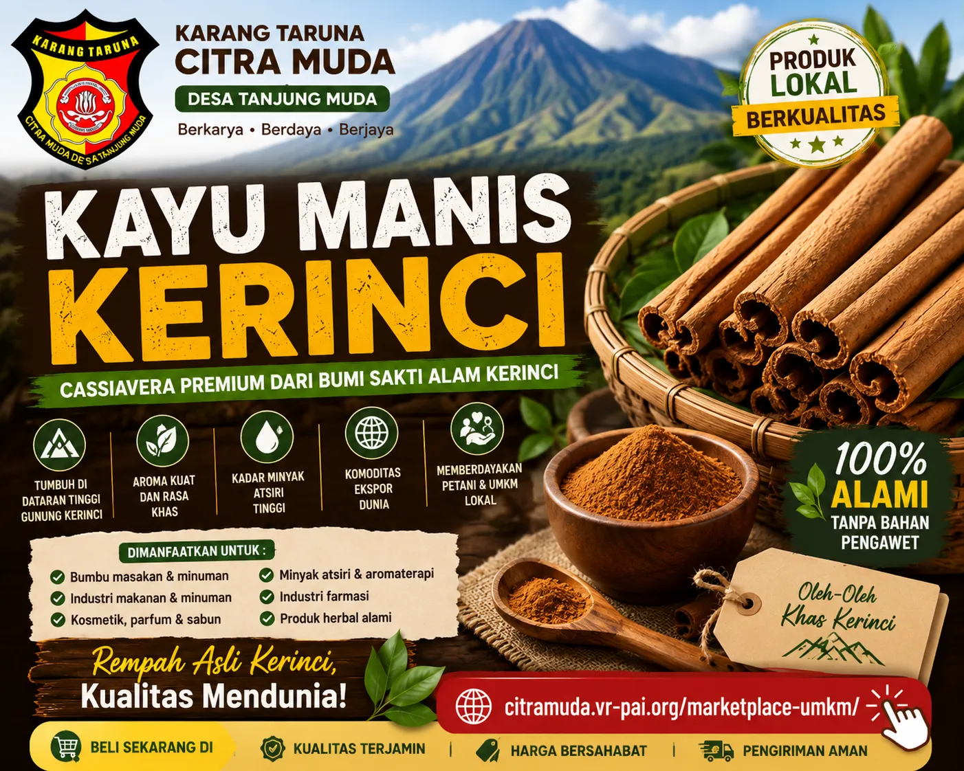 Kayu Manis Kerinci: Rempah Premium Indonesia yang Mendunia, Kaya Manfaat, dan Bernilai Ekspor
